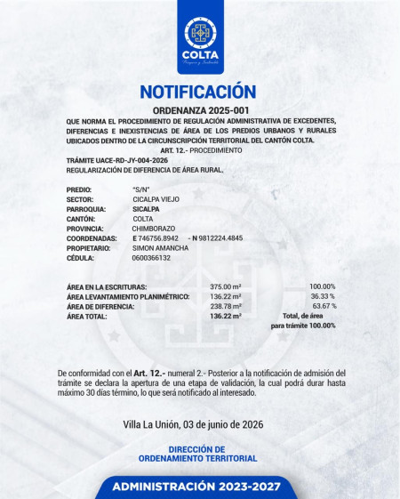 notificacion tramite uace rd jy 004