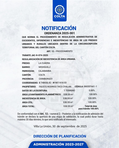 TRAMITE JAC-R-074-2025