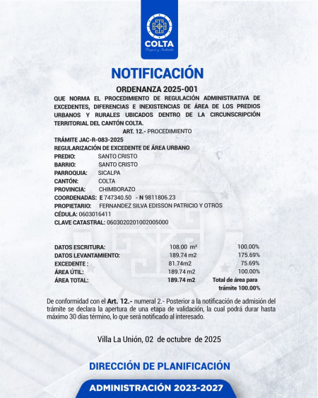 TRAMITE JAC-R-083-2025