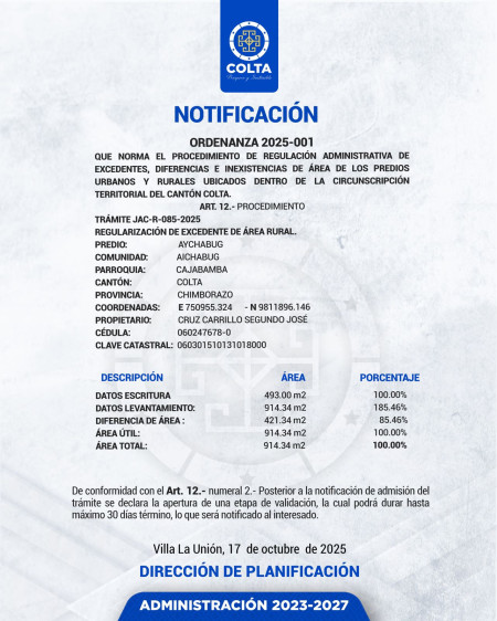 TRAMITE JAC-R-085-2025